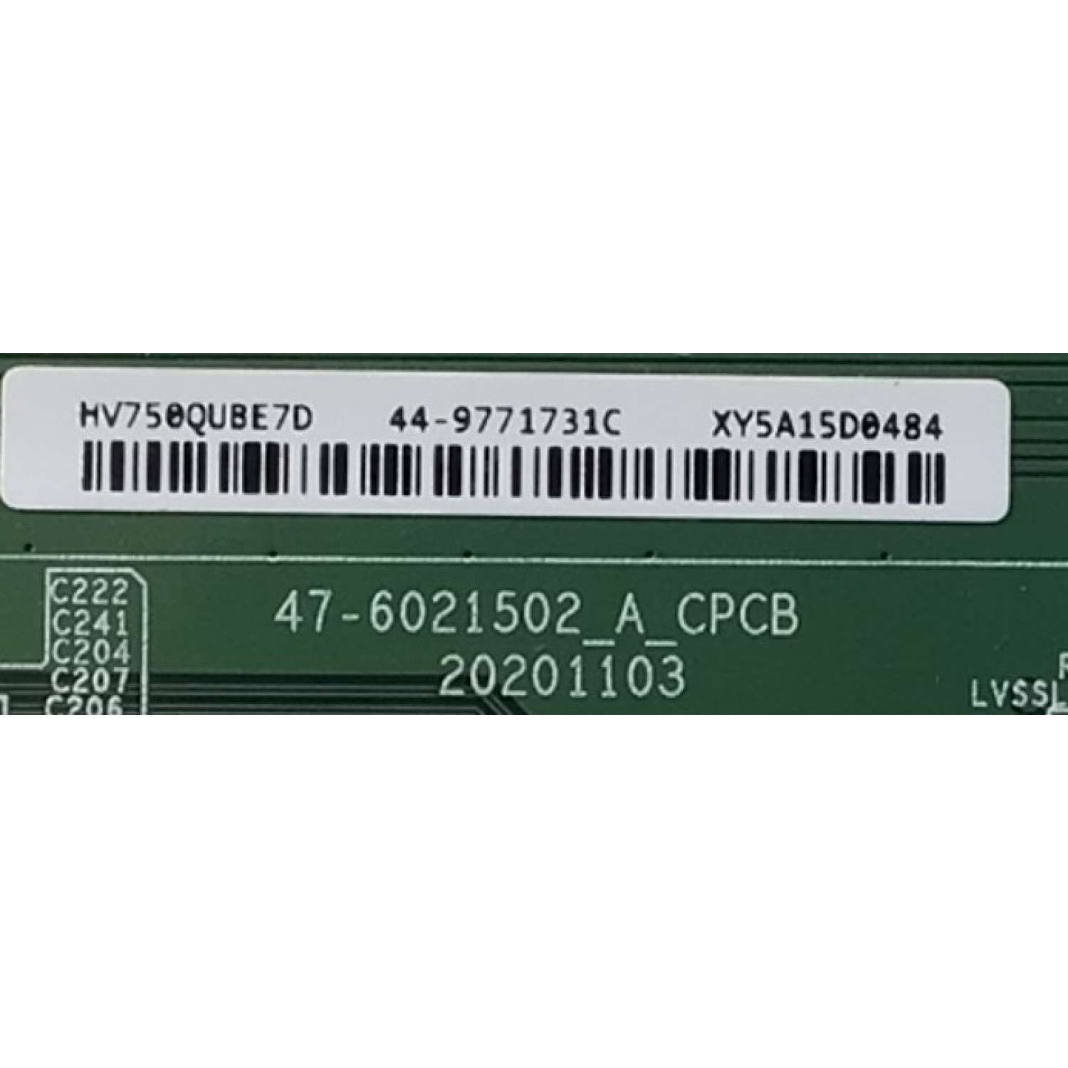 T-CON PARA TV HISENSE / NUMERO DE PARTE 44-9771731C / 47-6021502_A_CPCB / HV750QUBE7D / XY5A15D0484 / PANEL 75G211H6H00162 / MODELO 75U7G - Imagen 3